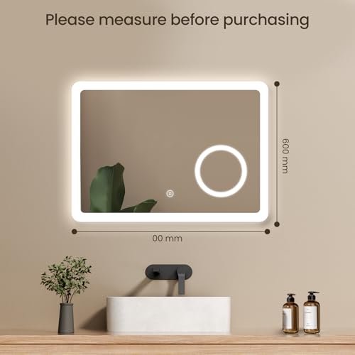 EMKE Illuminated Bathroom Mirror with view 2