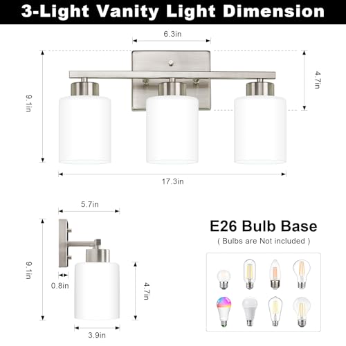 FonmYim Brushed Nickel Bathroom Light view 2