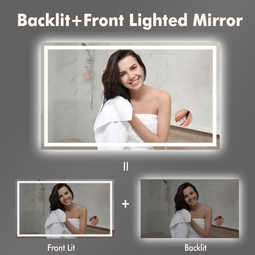 GarveeHome 60x36 LED Bathroom Mirror view 3