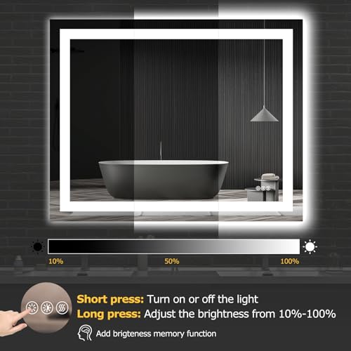 Hivone 40X32 LED Bathroom Mirror view 5
