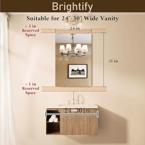 Brightify Frameless Mirror 24x36 Inch view 4