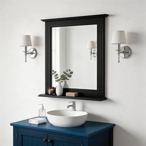 Tangkula Bathroom Mirror with Shelf