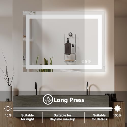 DUMOS 24.1"x32.1" LED Bathroom Mirror view 4