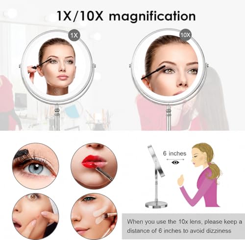DEIOVWXS Makeup Mirror Rechargeable Vanity view 5