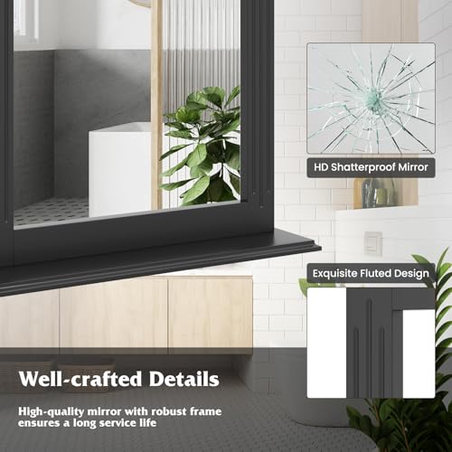 Tangkula Bathroom Mirror with Shelf view 4