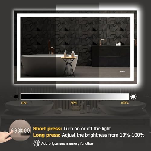 Hivone 55"X30" LED Bathroom Mirror view 5