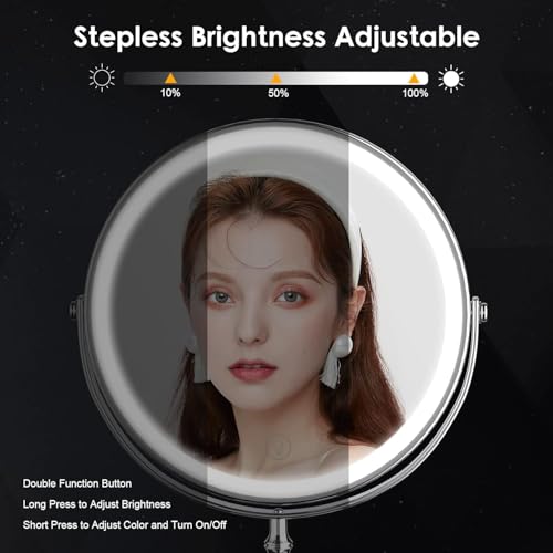 DEIOVWXS Makeup Mirror Rechargeable Vanity view 4