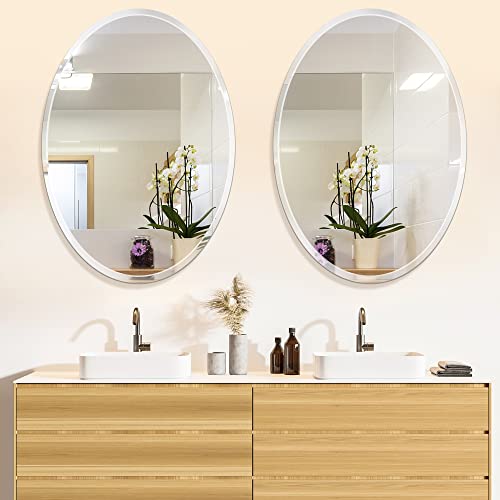20"x28" Oval Frameless Mirror Beveled view 2