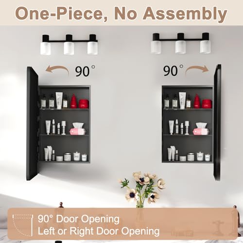 Venlus Medicine Cabinet with Mirror view 5