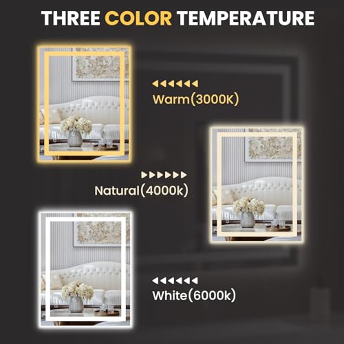 LOAAO 28"X36" LED Bathroom Mirror view 5