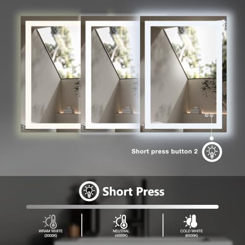 DUMOS 24.1"x32.1" LED Bathroom Mirror view 5