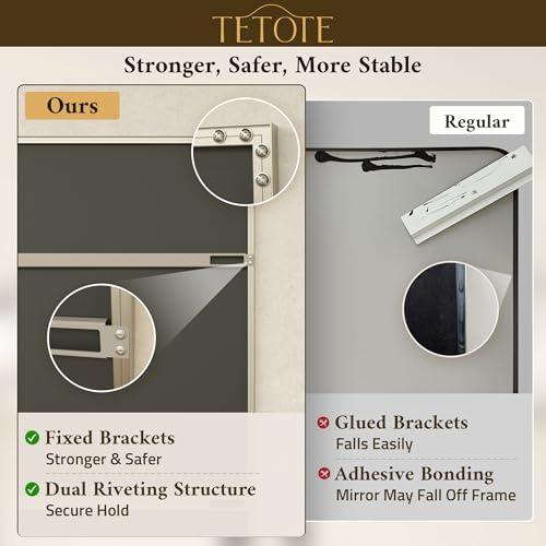 TETOTE Brushed Nickel Bathroom Mirror view 4