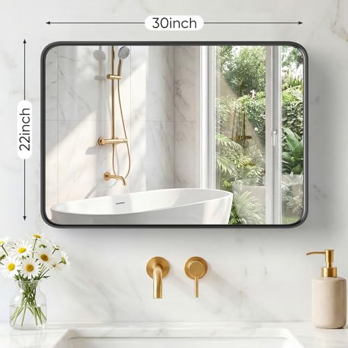 HAPPYMONT 30x22 Inch Bathroom Mirror view 2