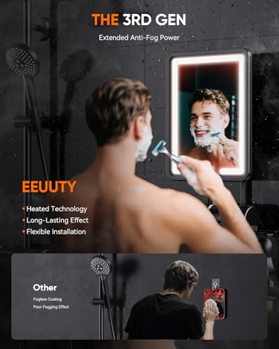 eeuuty Heated Shower Mirror Fogless view 2