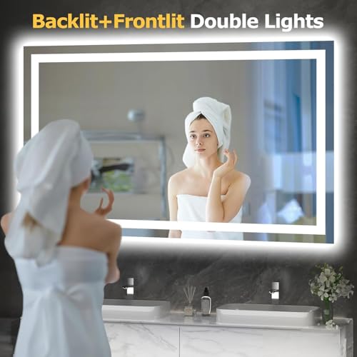 Hivone 55"X30" LED Bathroom Mirror view 2