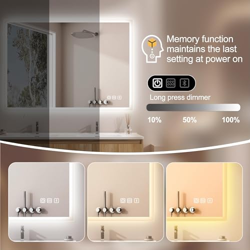 SBAGNO 36''x28'' LED Bathroom Mirror view 4