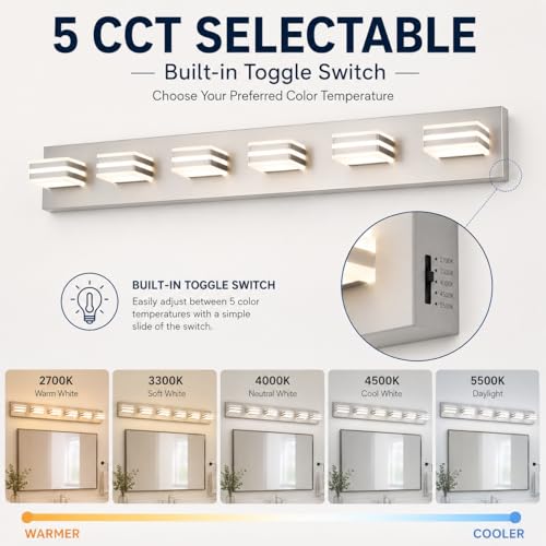 yumcrelect 6-Light Brushed Nickel Vanity view 2