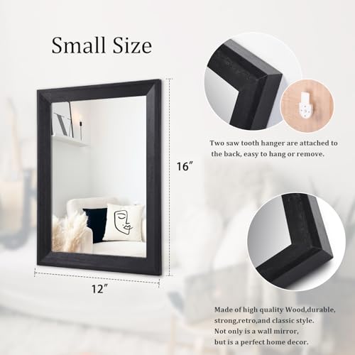 AAZZKANG Wall Mirror Black Wood view 2