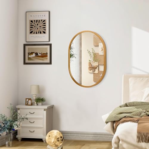 JJUUYOU Oval Bathroom Mirror Wall view 4