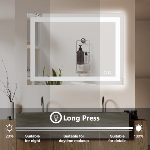 DUMOS 36.1"x48.1" LED Bathroom Mirror view 4