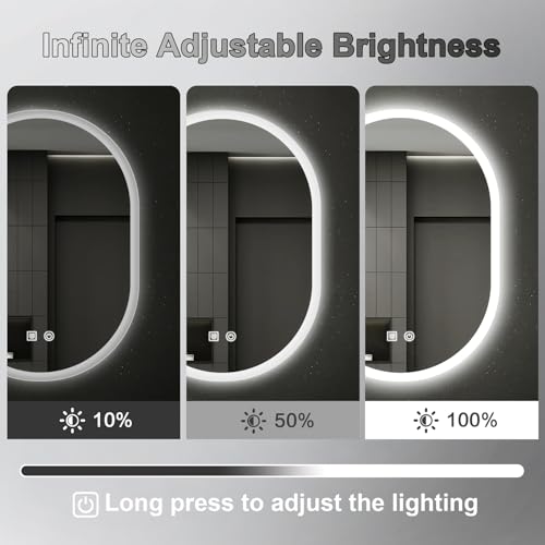 JingImage 16x24 LED Bathroom Mirror view 3
