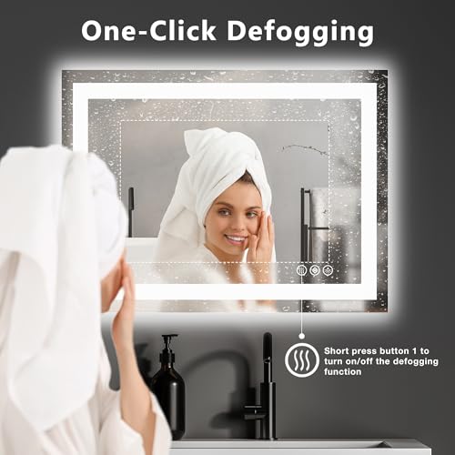 DUMOS 24.1"x32.1" LED Bathroom Mirror view 3