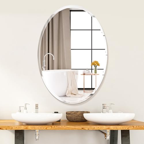 20"x28" Oval Frameless Mirror Beveled