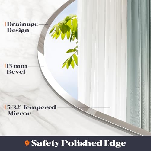 Brauthon Frameless Bathroom Mirror 22" view 3