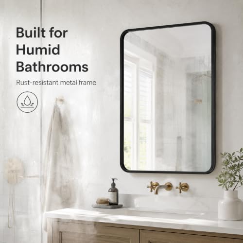 USHOWER 2-Pack Black Bathroom Mirrors view 4