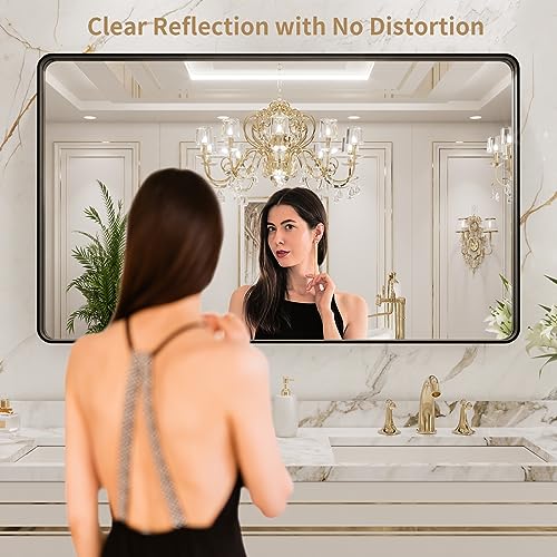 LOAAO 40X36 Inch Black Bathroom view 2