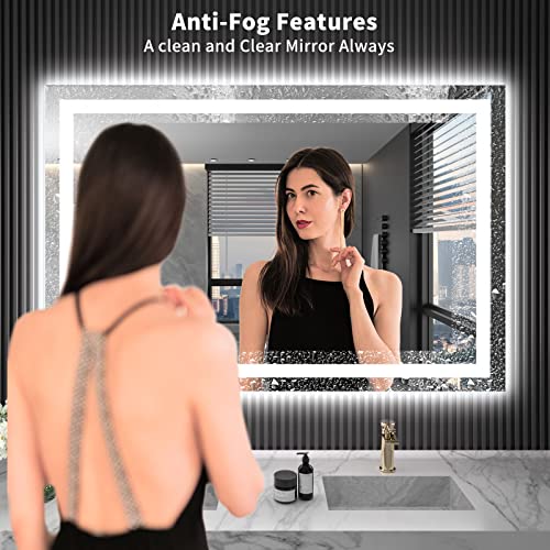 LOAAO 40X32 LED Bathroom Mirror view 3