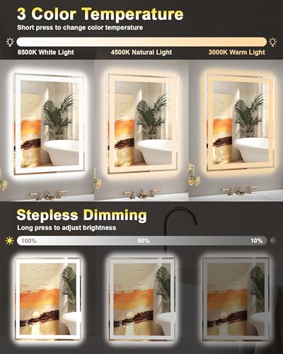 Callsky 24x32 LED Bathroom Mirror view 2