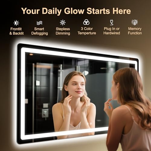 LAWADA LED Bathroom Mirror 55"x30" view 2