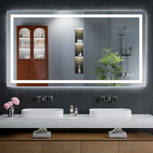 55"x30" LED Bathroom Mirror with