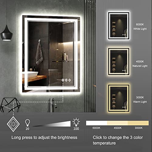 VanPokins LED Bathroom Mirror 24x32 view 5