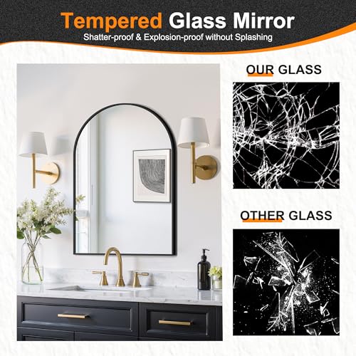 Delma Arched Bathroom Mirror 24"x36" view 4