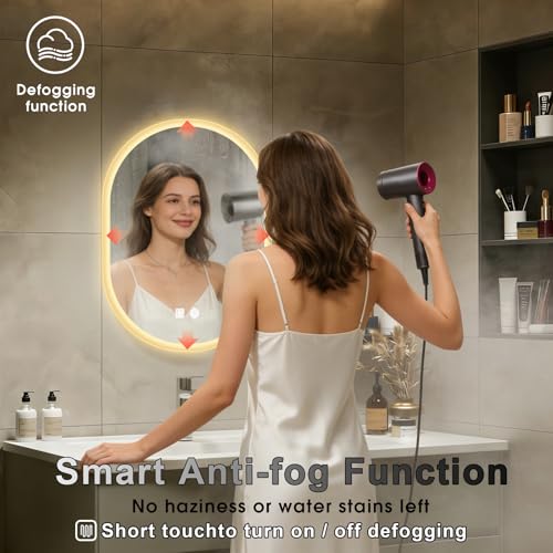 JingImage 16x24 LED Bathroom Mirror view 4