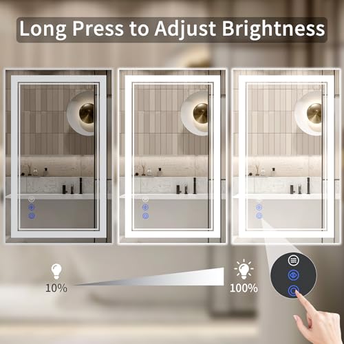 WISSMIELS 30"x32" LED Bathroom Mirror view 4