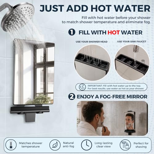 HONEYBULL Fogless Shower Mirror for view 3