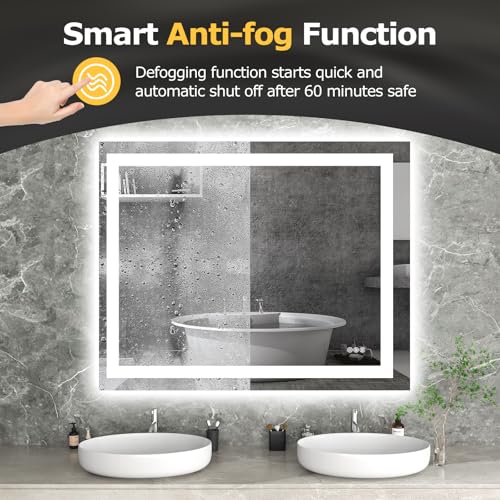 Hivone 40X32 LED Bathroom Mirror view 3