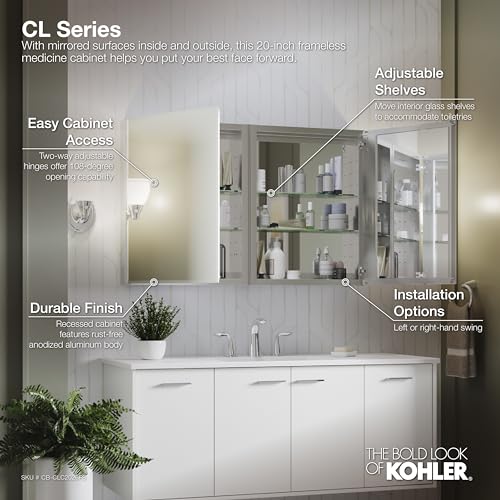 Kohler CB-CLC2026FS Frameless Bathroom Mirror view 4