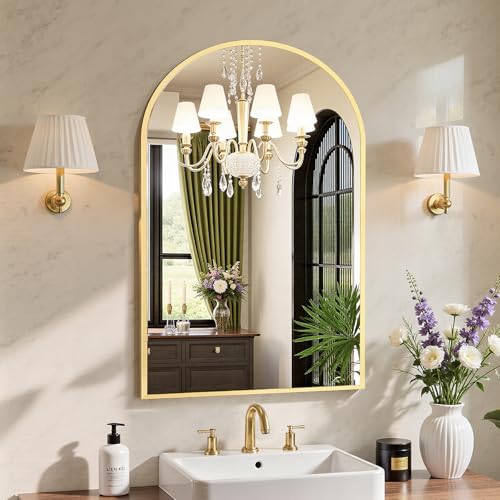 Sweetcrispy 20"x30" Arched Gold Bathroom