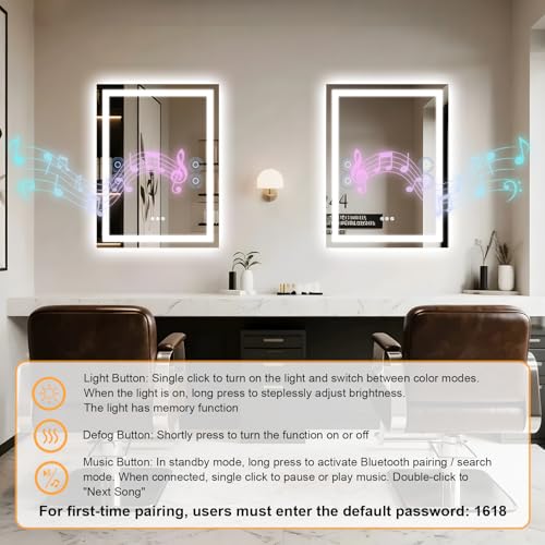 Olyvren 24"x32" LED Bathroom Mirror view 3