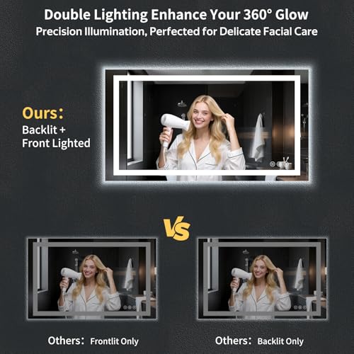 55"x30" LED Bathroom Mirror with view 3