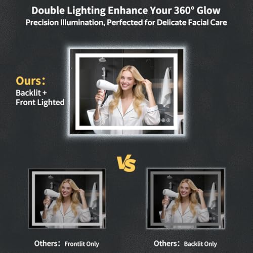 40"x30" LED Bathroom Mirror with view 3