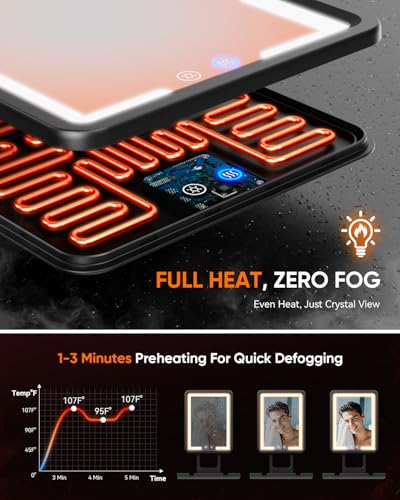 eeuuty Heated Shower Mirror Fogless view 4