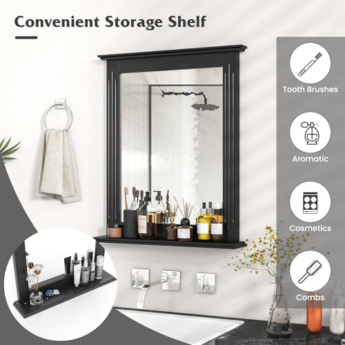 Tangkula Bathroom Mirror with Shelf view 5