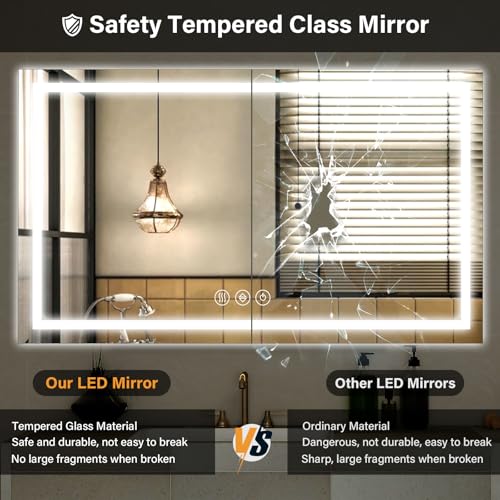 XRAMFY 40"x 60"LED Bathroom Mirror view 5