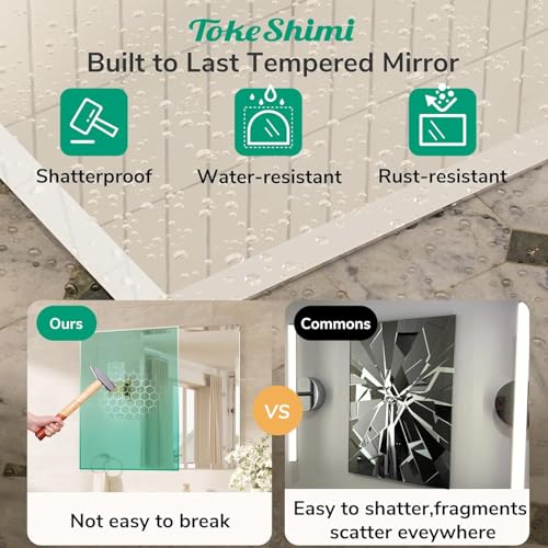 TokeShimi 30x36 Beveled Bathroom Mirror view 3