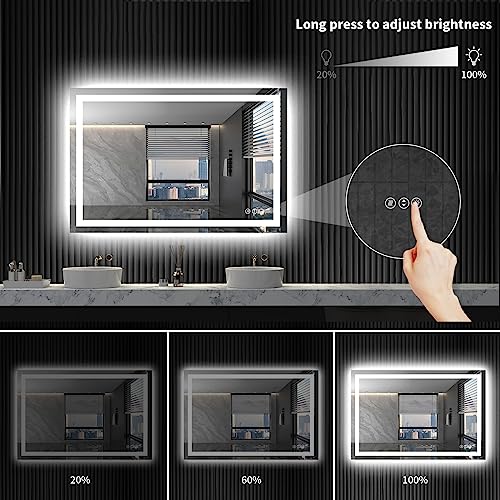 LOAAO 40X32 LED Bathroom Mirror view 4